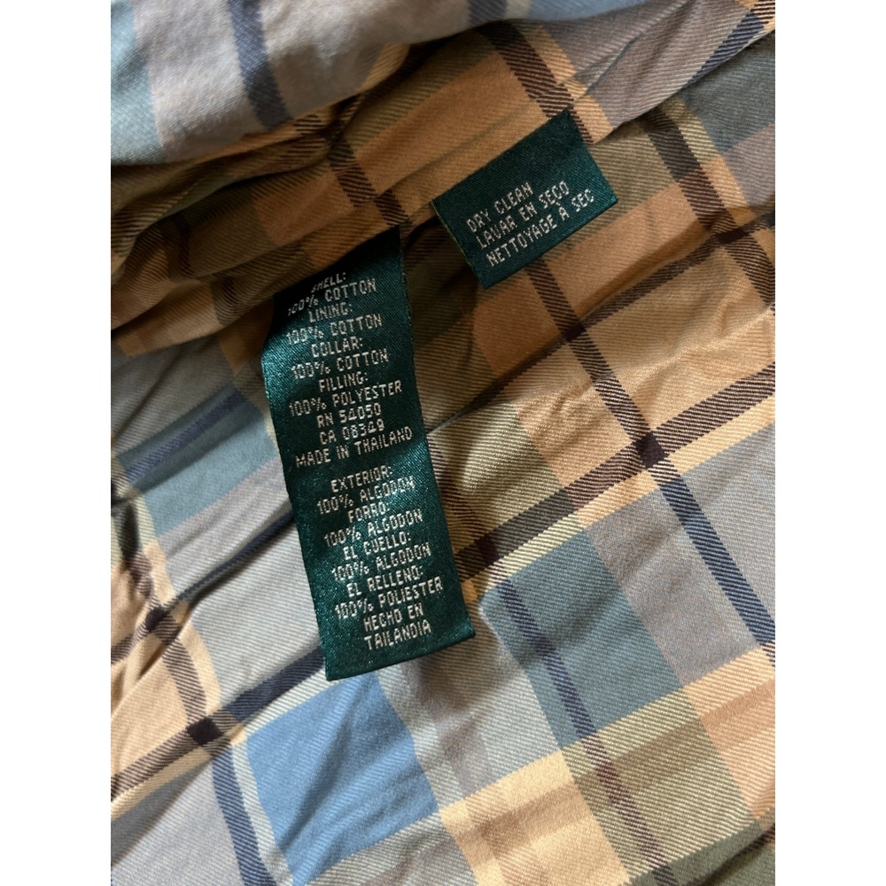 Lauren Ralph Lauren Green Field Barn Jacket Equestrian Blanket Lined Women Large - Picture 9 of 13